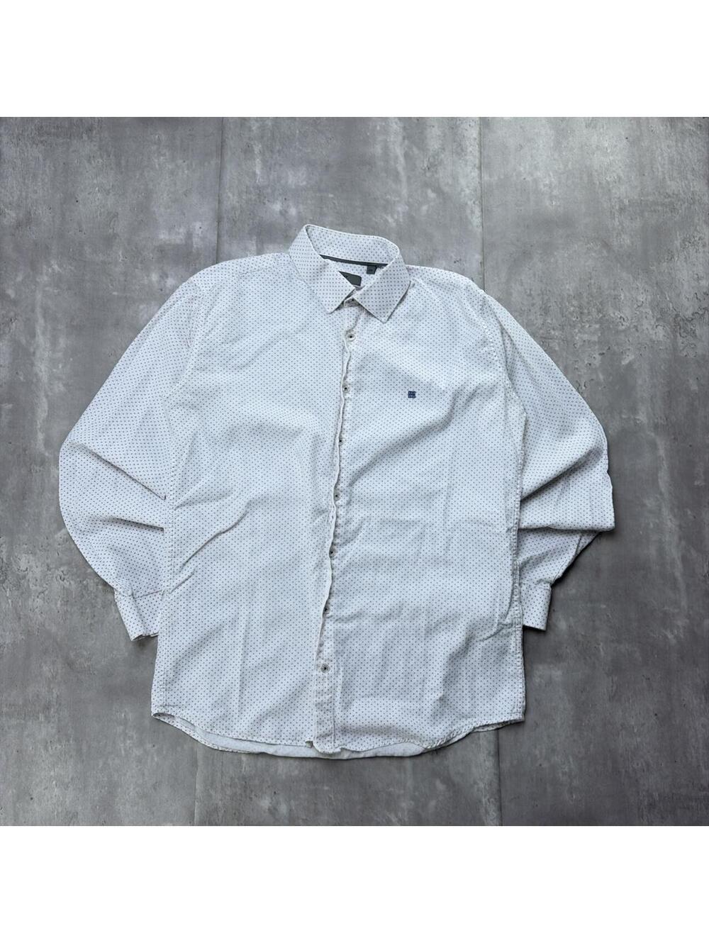 Y2K White Givenchy Logo Long Sleeve Button Up Shirt
